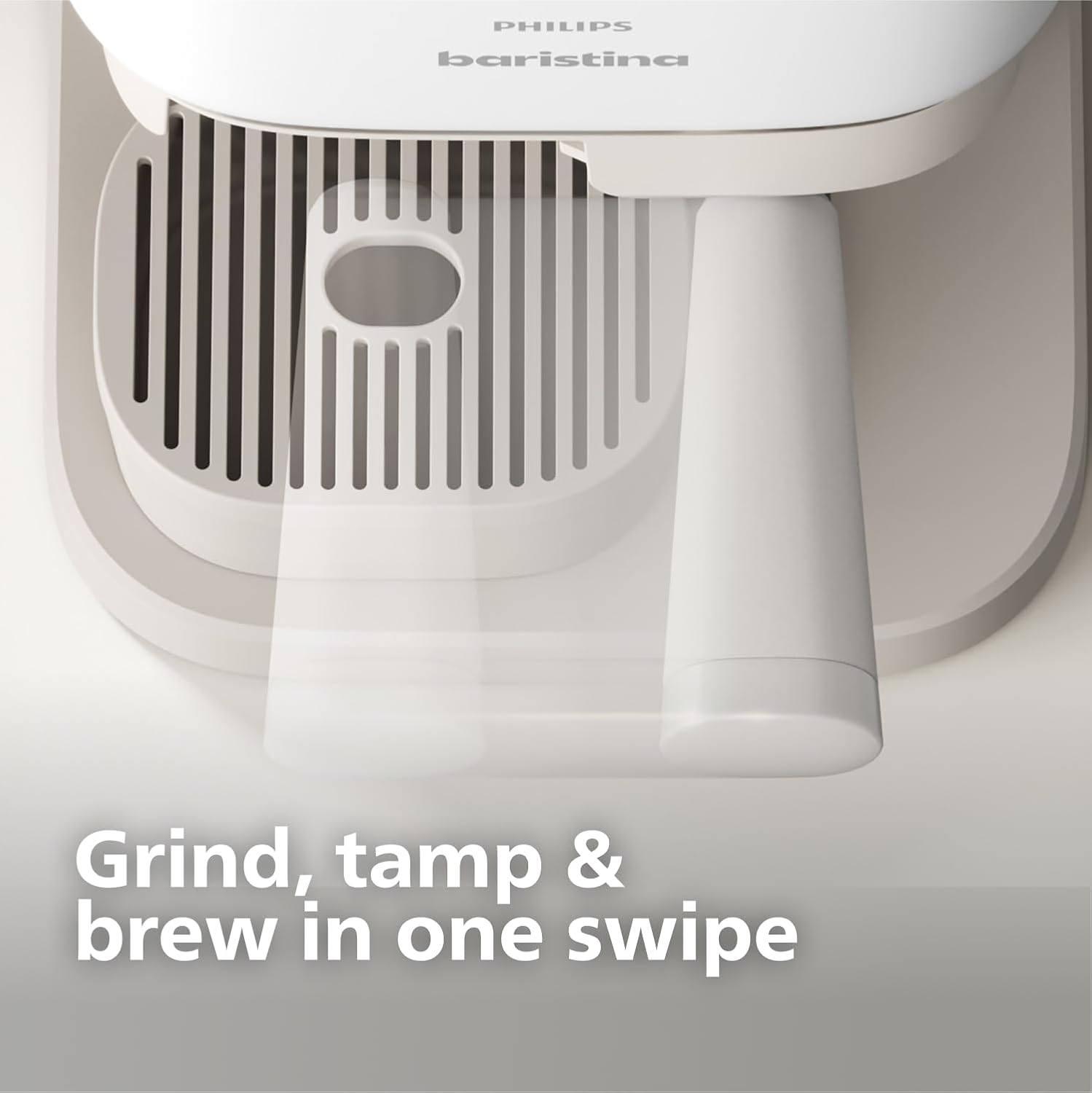 Philips Baristina Espresso Machine+Milk Frother Bundle. Real espresso. Compact coffee machine,portafilter, grinder, Cafe Crema. Dairy & Non-Dairy Milk foam. Hot & Cold. Easy Clean. White (BAR303/00)