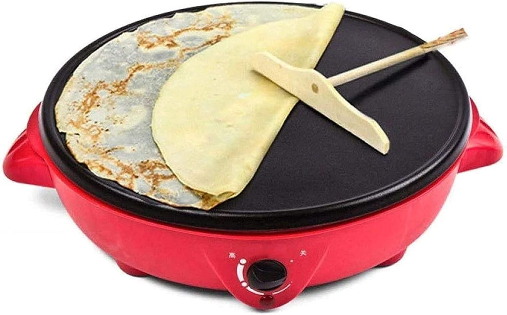 Electric Grill Indoor Electric Teppanyaki Grill Table Hot BBQ Plate for Kitchen Dinner Party Camping Festival Cooking 1100W (Color : Red)