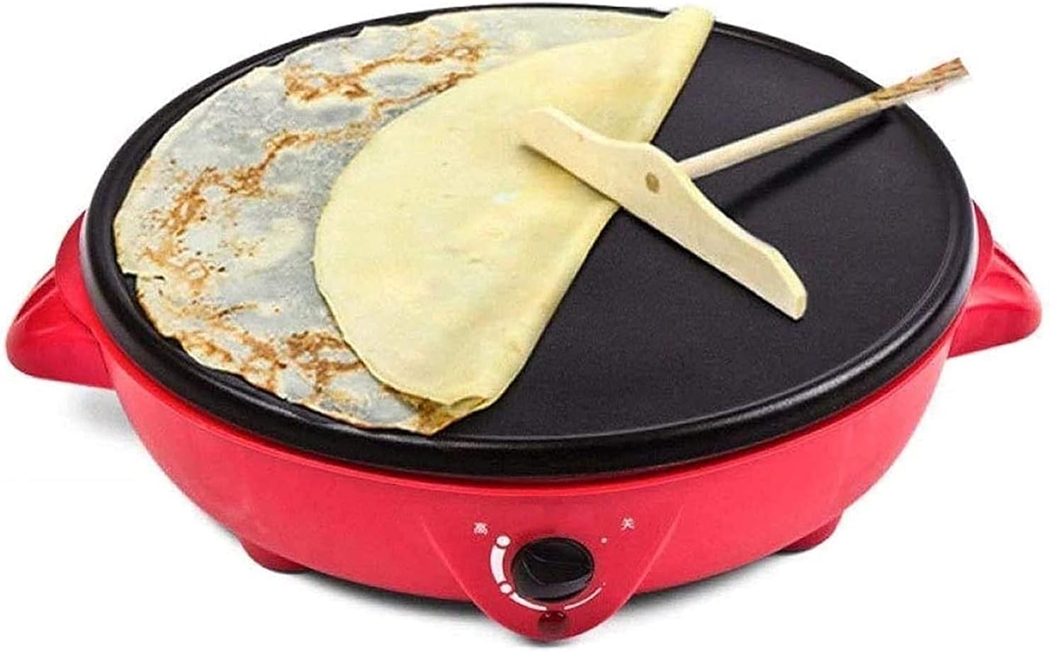 Electric Grill Indoor Electric Teppanyaki Grill Table Hot BBQ Plate for Kitchen Dinner Party Camping Festival Cooking 1100W (Color : Red)