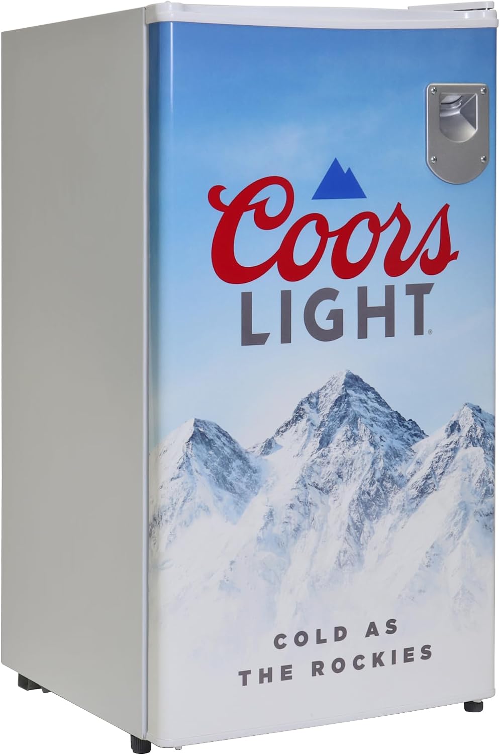 Koolatron Coors Light Rocky Mountain Compact Fridge with Bottle Opener, 90 L/ 95 Quart 3.2 Cubic Foot for Snacks,Beverages, Juice, Beer, Den, Dorm, Office, Games Room, or RV