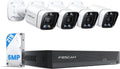 FOSCAM 3K 5MP Home Security Camera System, 8 Channel NVR with 4pcs Wired PoE IP Cameras Outdoor, 20X Digital Zoom and Smart Human/Vehicle Detection, Color Night Vision, 2-Way Audio, Come with 2TB HDD
