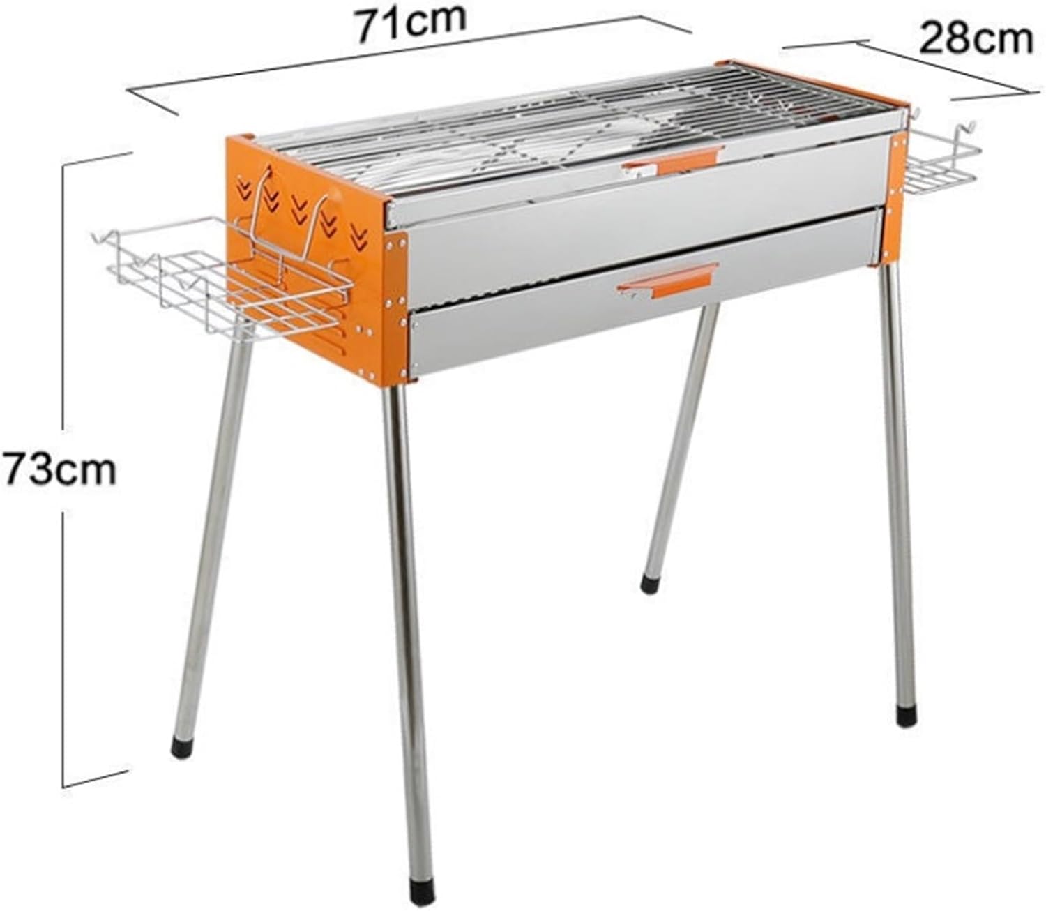 Portable Charcoal Grill Barbecue Grill Stainless Steel Home Charcoal Grill for Garden Backyard Camping BBQ Grill for Outdoor