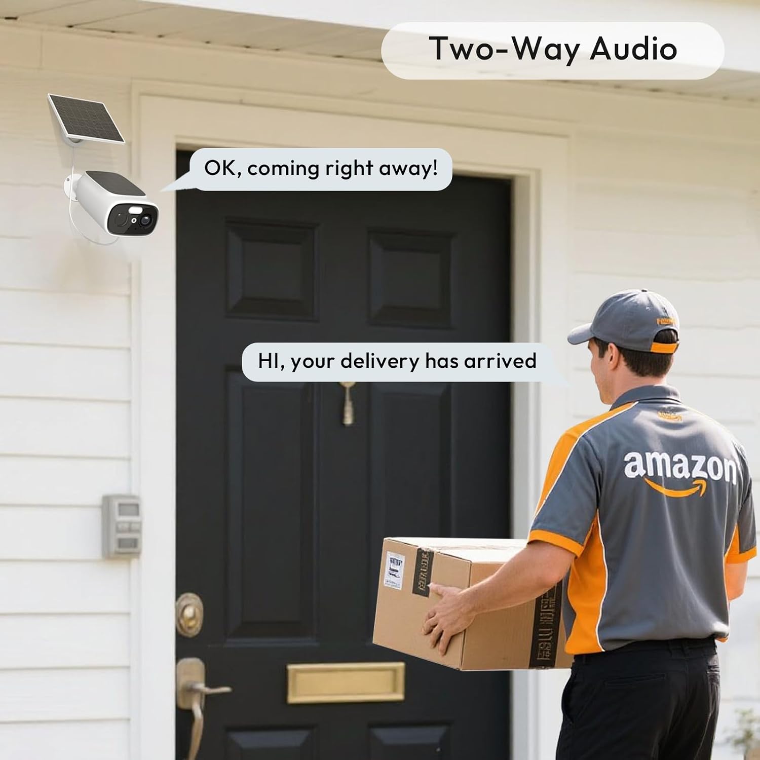 4pc 2.4G/5G WiFi Cameras for Home Security with Double Solar Panels, 2K Solar Security Cameras Wireless Outdoor, Color Night Vision , 2-Way Talk, Spotlight, Siren,IP66, Cloud/SD, AI Detection, W/Alexa
