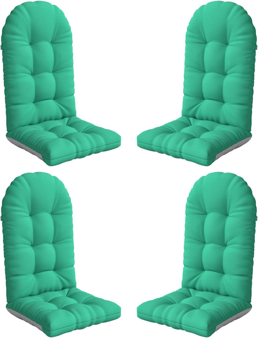 NAVINE Adirondack Chair Cushion Set of 4, Thickened Patio Chair Cushions with Ties, Waterproof and UV-Protected Rocking Chair Cushion for Indoor and Outdoor, Green.