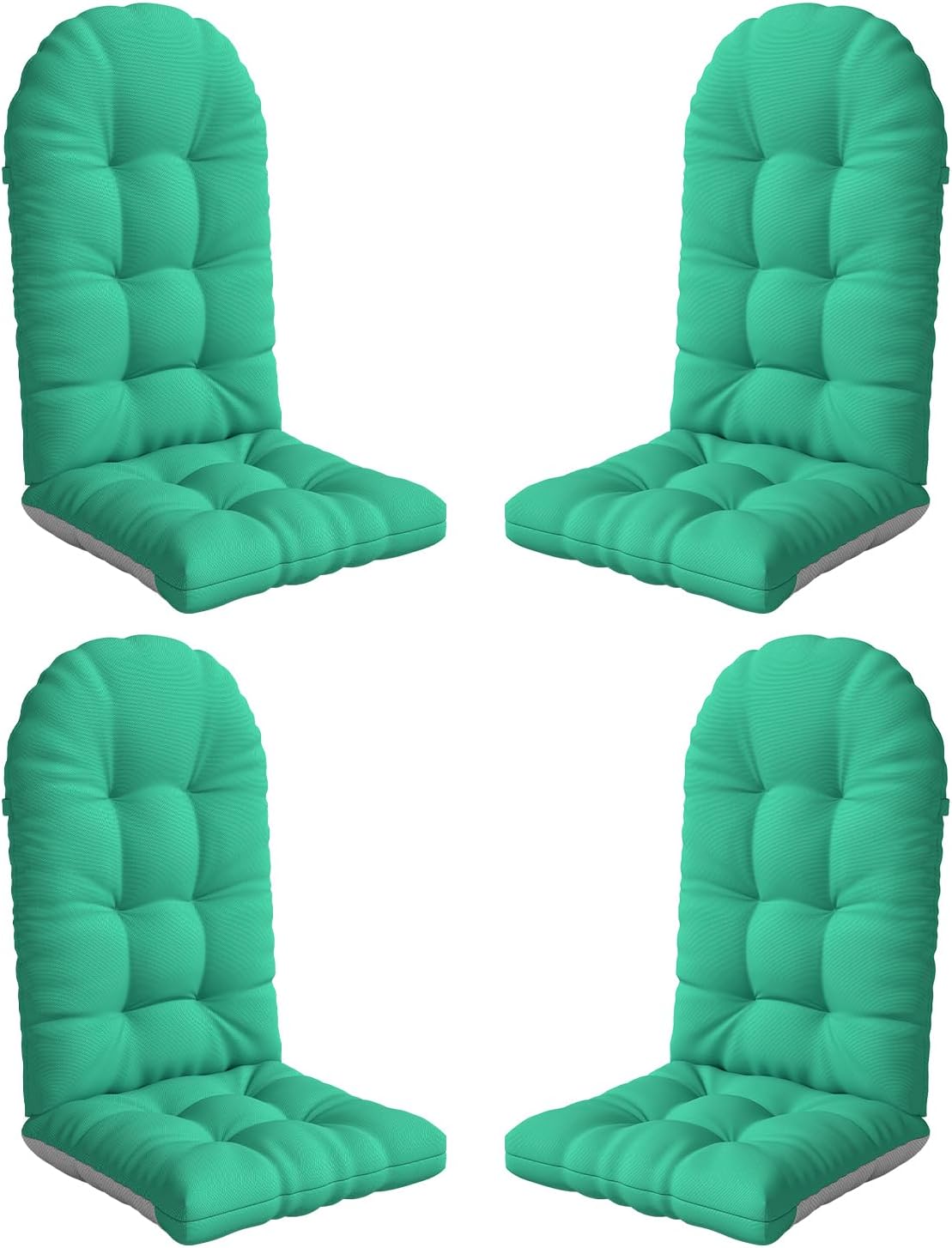 NAVINE Adirondack Chair Cushion Set of 4, Thickened Patio Chair Cushions with Ties, Waterproof and UV-Protected Rocking Chair Cushion for Indoor and Outdoor, Green.