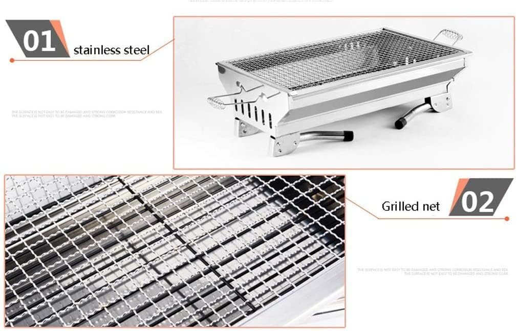 IRYZE Portable Charcoal Grill Charcoal Barbecue BBQ Stove Portable Charcoal Grill Heavy Duty Stainless Steel Barbecue Folding Camping Grill BBQ Grill for Outdoor