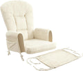 ANMINY 5pcs Glider Rocker Replacement Cushions Set - Thickened Fleece Glider Rocking Chair Cushions with 29.5 inch High Backrest & Side Pockets for Indoor Nursery, Washable & Non Slip, Beige