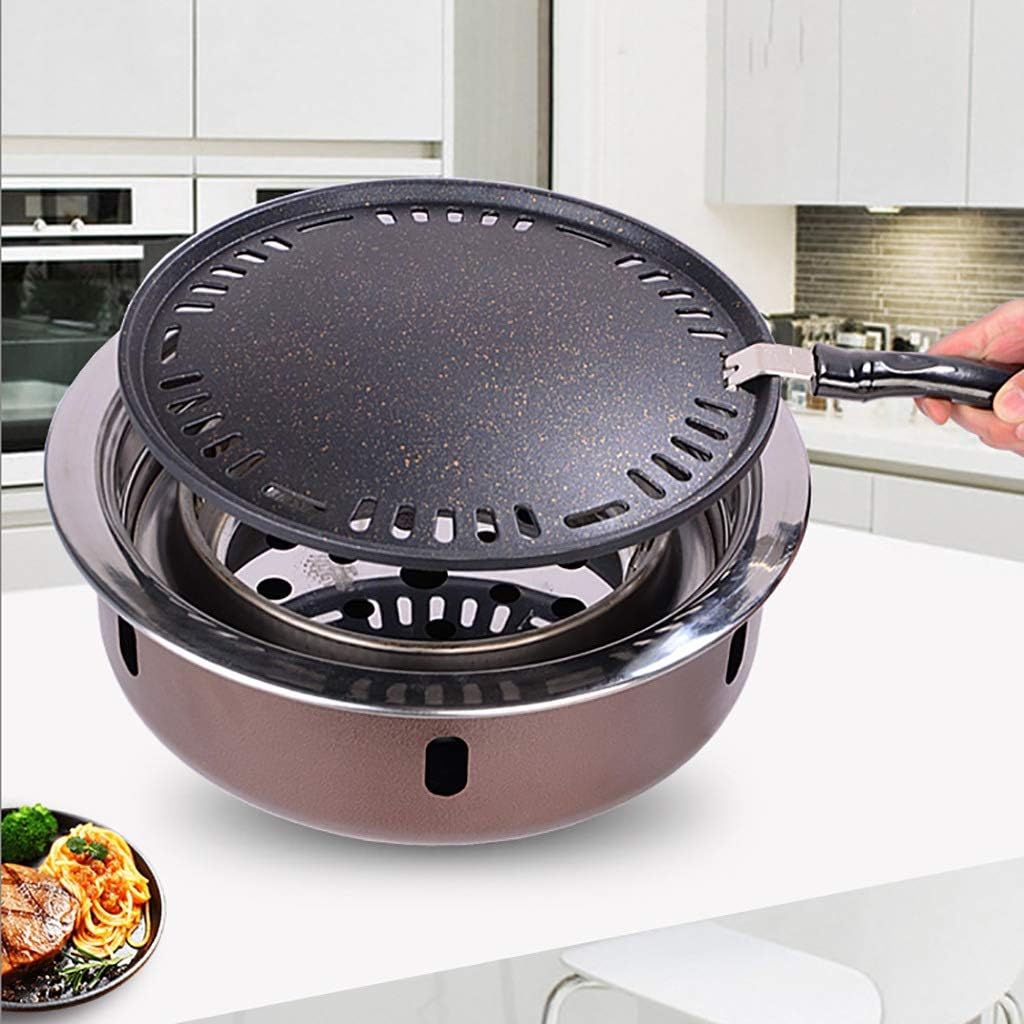 BBQ Barbeque Barbecue Grill,BBQ,Thickening Upgrade Grill,Korean Household Smokeless Charcoal Barbecue Grill,Indoor Outdoor (Color : A)