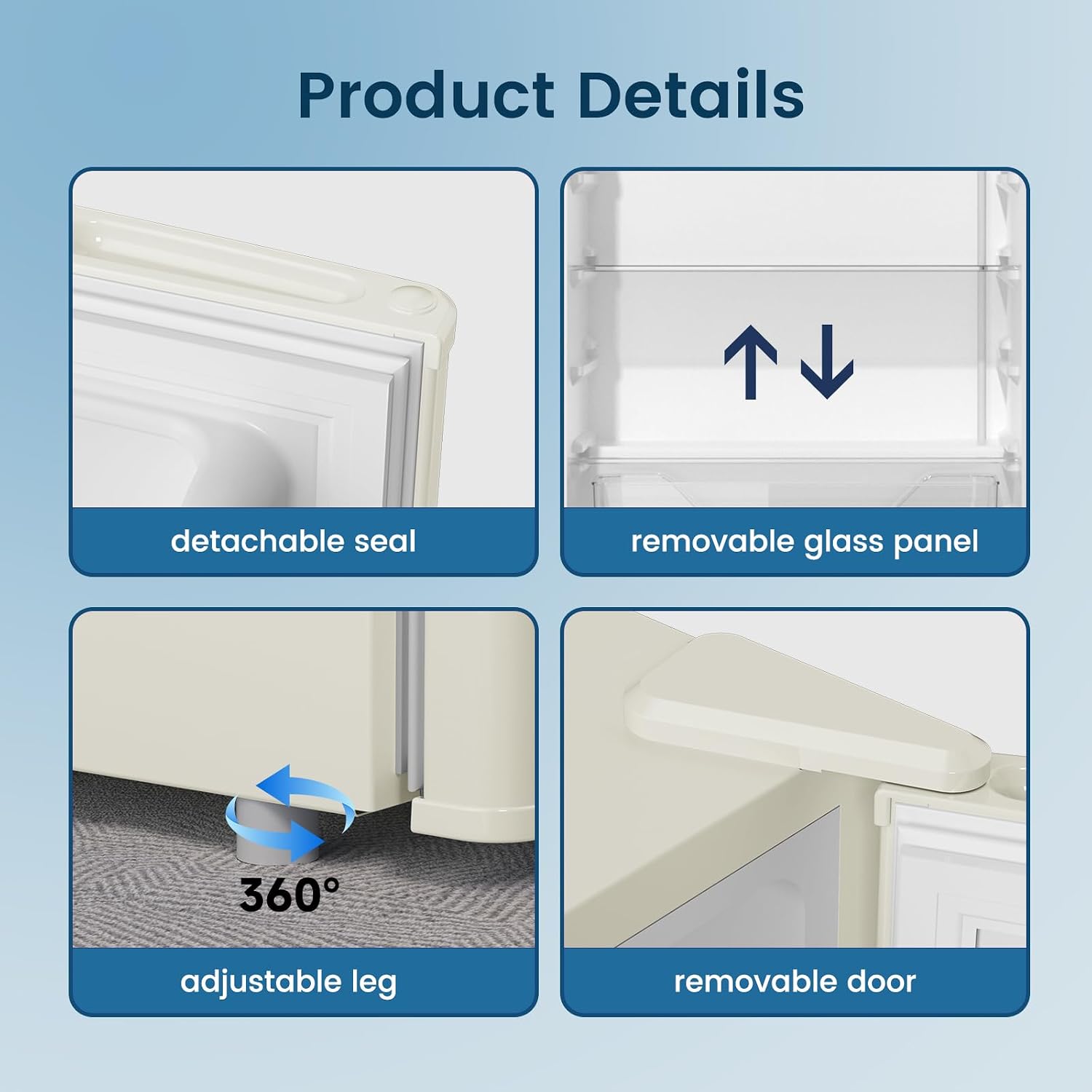 BANGSON Mini Fridge with Freezer, 3.2Cu.Ft, Single Door Small Refrigerator, Energy-efficient, Low Noise, Mini fridge for Bedroom Dorm and Office, Cream White