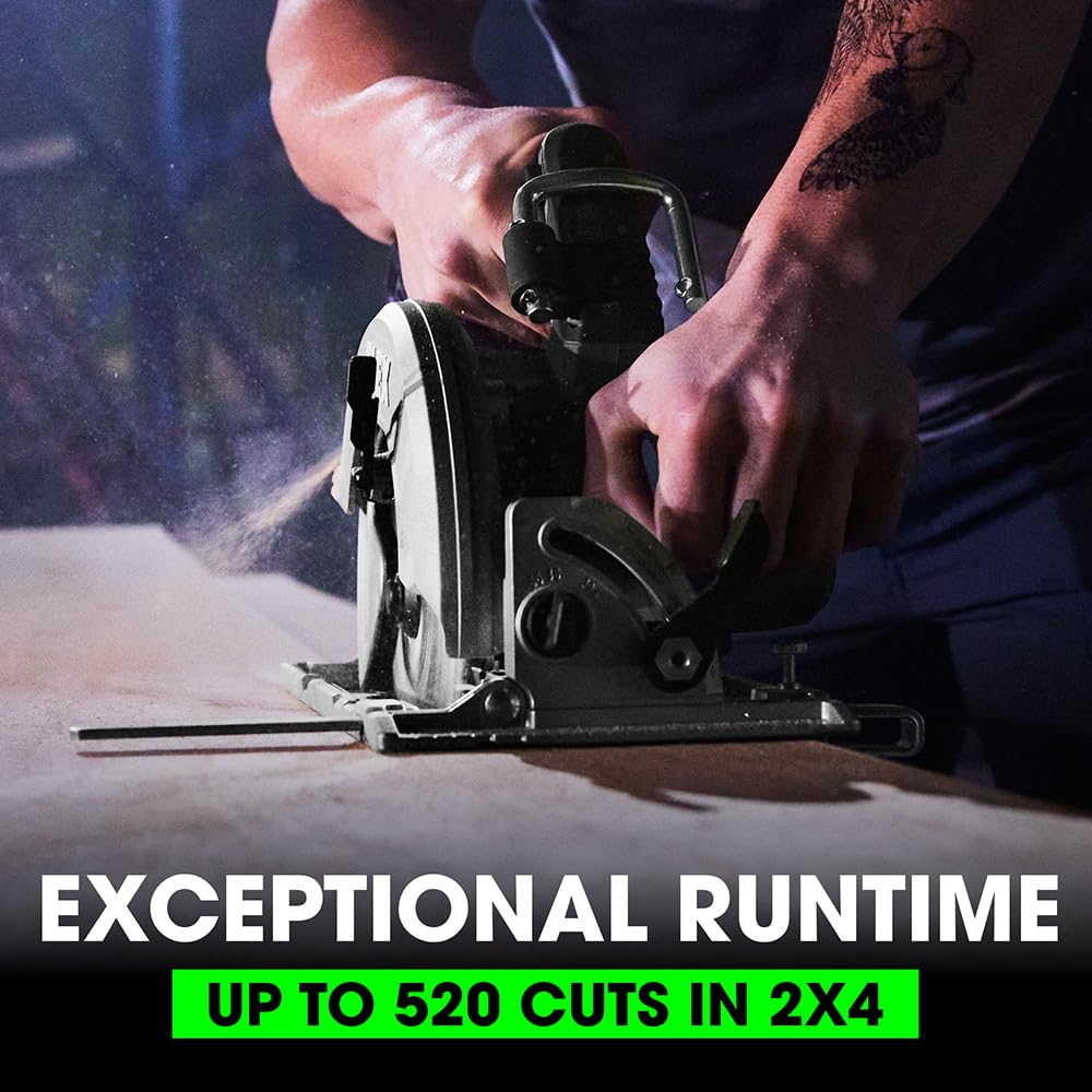 FLEX 24V Brushless Cordless 7-1/4-Inch Circular Saw Kit with 8.0Ah Lithium Battery and 280W Rapid Charger - FX2141-1D
