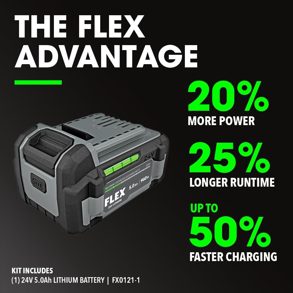FLEX 24V Brushless Cordless 1/2-Inch 750 Ft-Lbs Mid-Torque Impact Wrench Kit with 5.0Ah Lithium Battery and 160W Fast Charger - FX1451-1C