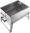 Portable Charcoal Grill Stainless Steel Folding Barbeque Grill Outdoor Indoor Charcoal Grill Portable for Camping BBQ Grill for Outdoor