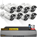 OOSSXX Ultra Wide-Angle 5MP Wired Outdoor PoE IP Cameras for Home Security Outdoor Camera System Video Surveillance