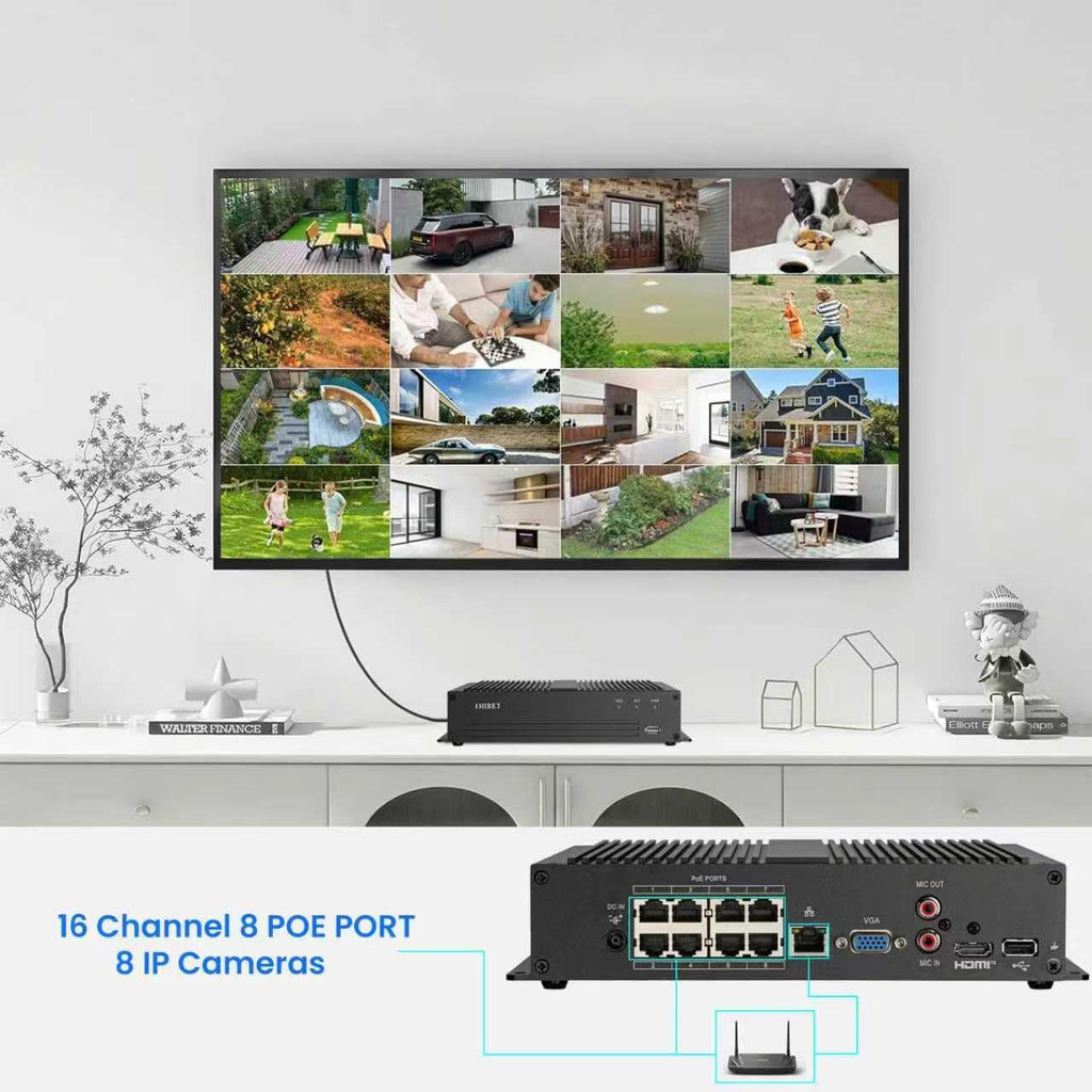 DahuaSecurity Advanced 16Ch 8 PoE Port Digital Video Recorder with 3TB HDD 4K HDMI Output and Smart Surveillance Features NVR for Home Security Camera System (NVR-16ch-8POE-3)