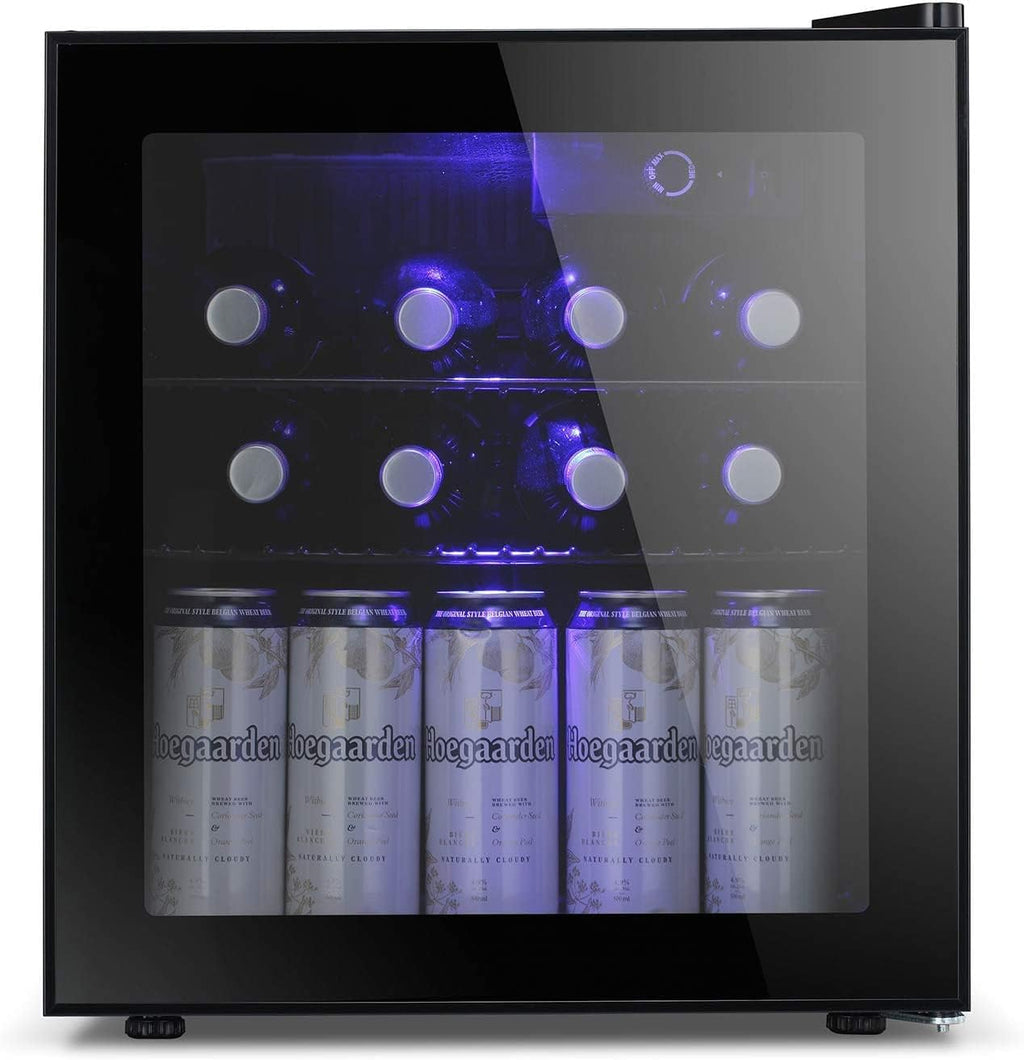 Antarctic Star Mini Fridge Cooler - 70 Can Beverage Refrigerator Glass Door for Beer Soda or Wine –Small Drink Dispenser Machine Removable for Home, Office or Bar Chiller, 1.6cu.ft