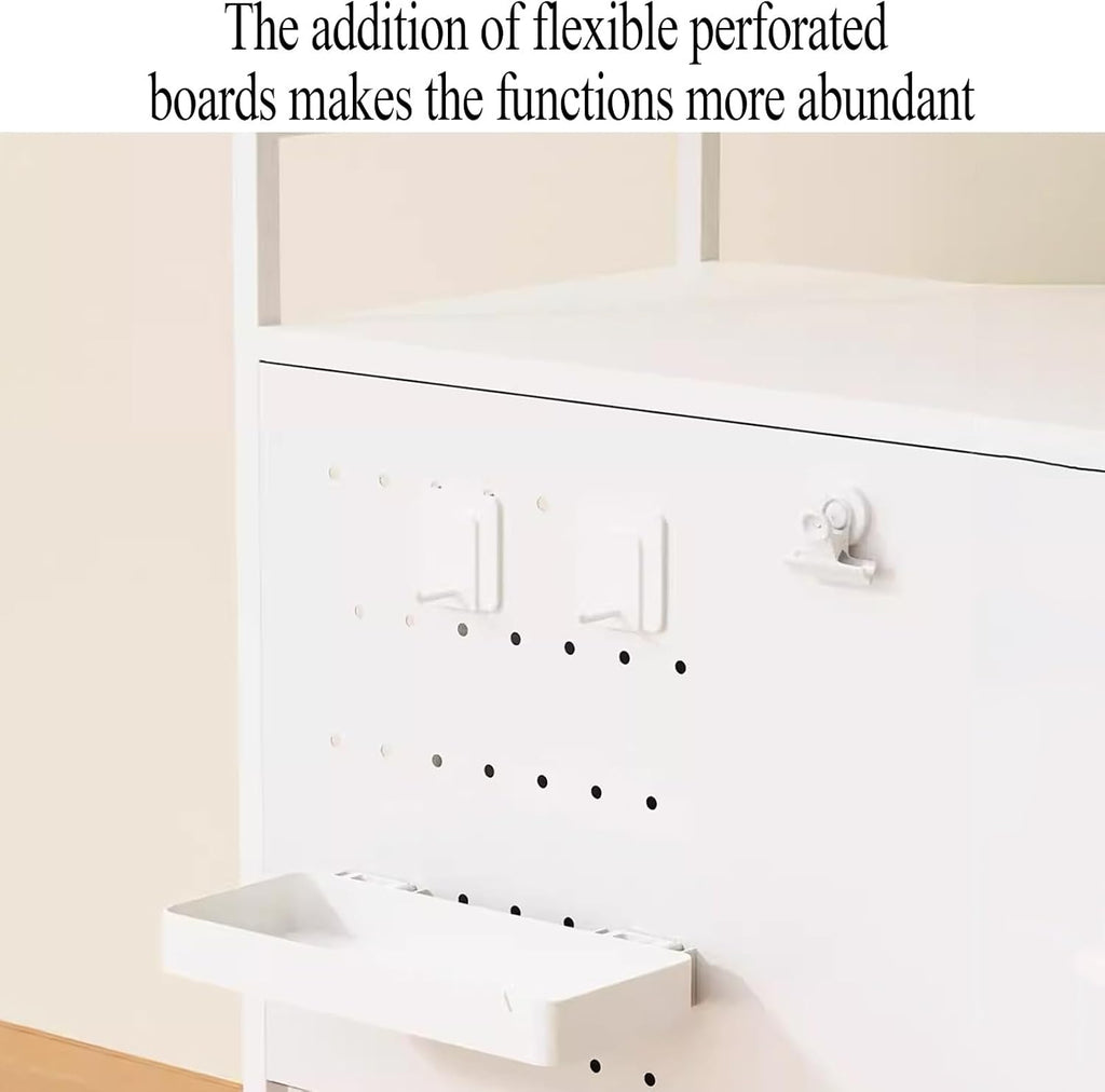 Office Storage Cabinet with Doors for Self Emptying Robot Vacuum Cleaner, Robot Vacuum Kitchen Pantry Storage Cabinet with Adjustable Shelf, End Side Table