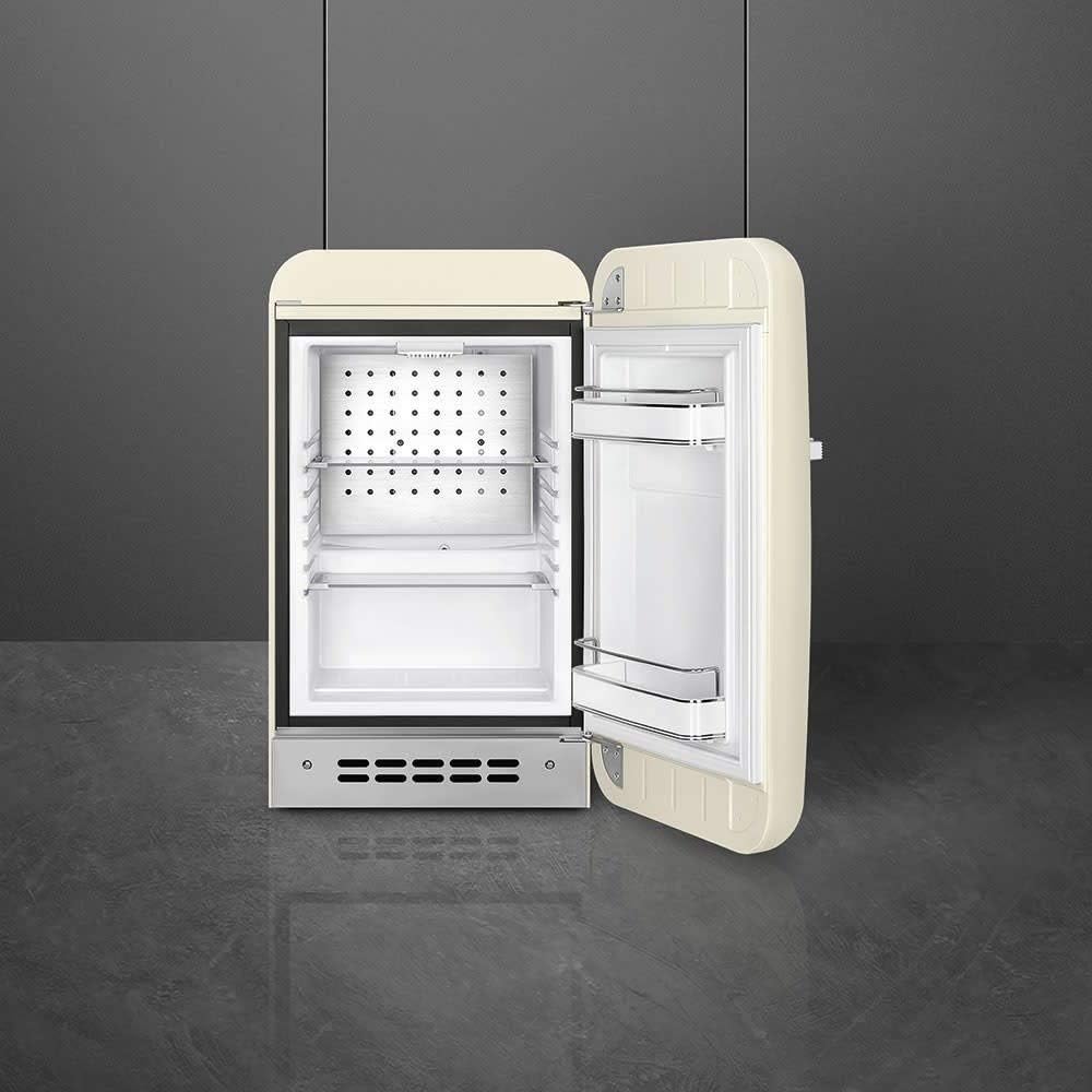 Smeg FAB5 Retro Mini Fridge – 50s Style Compact Small Refrigerator, 1.2 cu ft, Automatic Defrost, LED Lighting, Adjustable Shelves– Made in Italy – Perfect for Home, Dorm, Office, Hotel -Cream