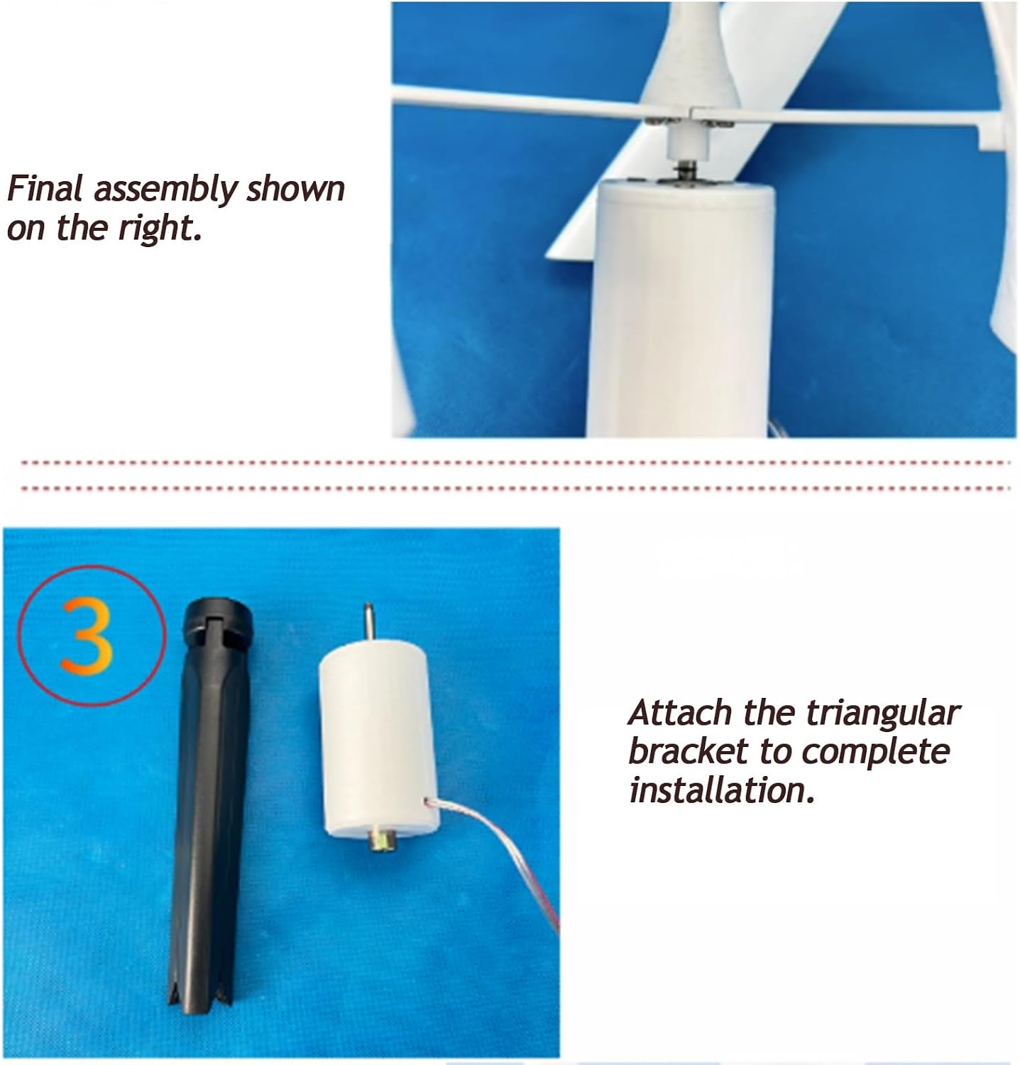 25W Vertical Axis Wind Turbine 15V, Three-Phase Permanent Magnet Generator, 3-Blades PAL DIY Portable Wind Power Turbine Wind Generator Kit For Homes,Boats,Cabins,Gazebos White
