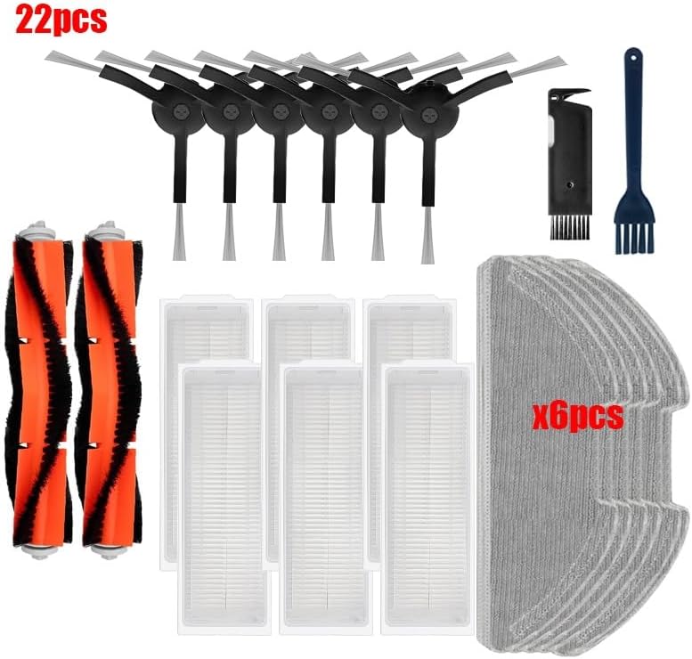 Hepa Filter Main Brush Mop Cloth Parts Compatible with XiaoMi Mi Robot Vacuum-Mop 2 Lite / 2 Pro/MJSTL / MJST1S / MJST1SHW Vacuum Cleaner(Set14)