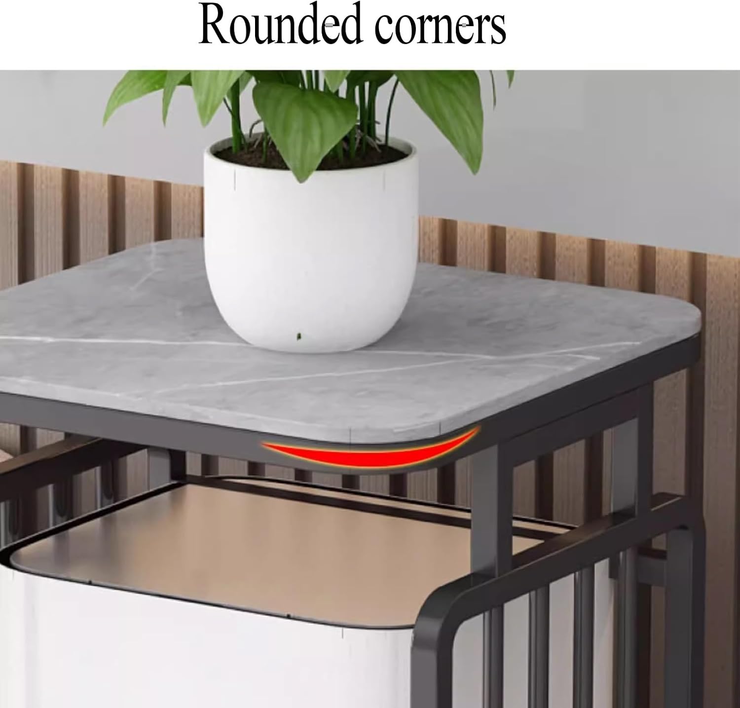 Metal Side Table with Storage, Robot Vacuum and Mop Self Emptying Small Storage Cabinet, Multi-Functional Fish Tank Stand, End Table for Robot Vacuum's Nest House(Gold,55 * 40 * 65cm)