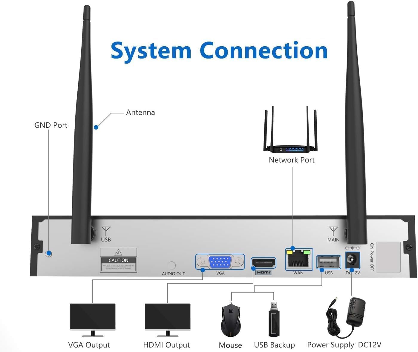 (2026 New) Firstrend WiFi Wireless Security Camera System, 8Ch NVR with 8 CCTV Bullet Cameras & 3TB HDD, No Monthly Fees, AI Human Detection, 2-Way Audio, IP66 Waterproof, H.265, 24/7 Recording