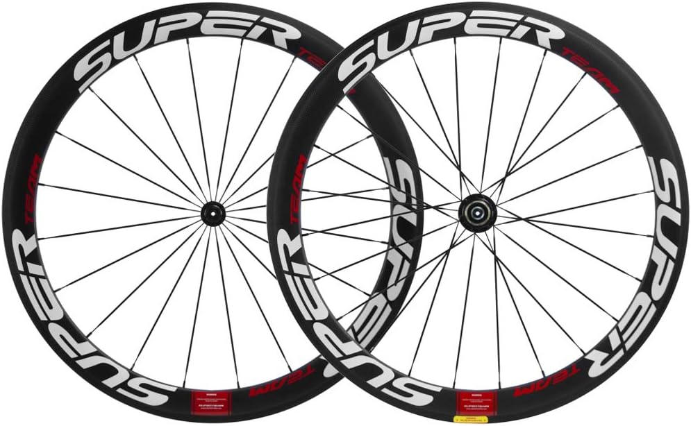 Superteam 50mm Clincher Wheelset 700c 23mm Width Cycling Racing Road Carbon Wheel Decal