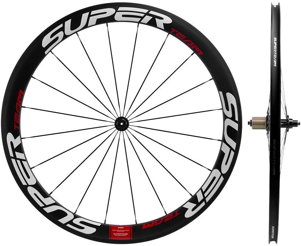 Superteam 50mm Clincher Wheelset 700c 23mm Width Cycling Racing Road Carbon Wheel Decal