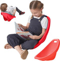 Floor Chair for Kids, 4 Packs Red Sensory Rocking Chair, Portable Reading Chair with Back Support, Plastic Scoop Chairs for Classroom, Flexible Seating for Classroom, Scoop Rocker Chair for Toddler