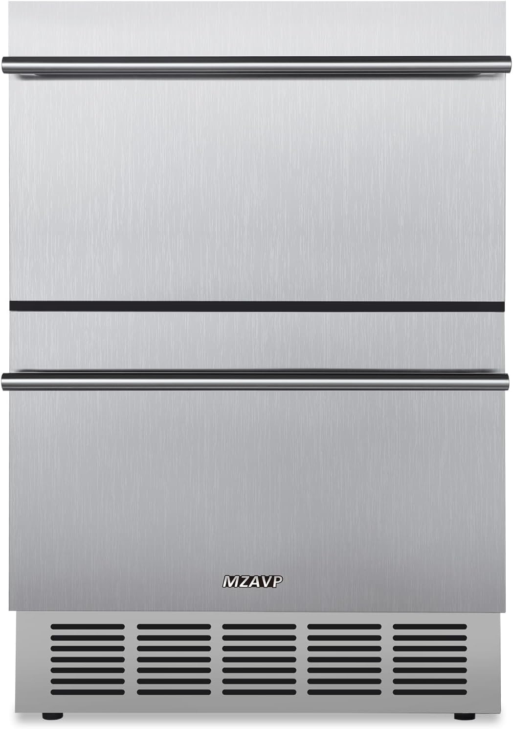 24 Inch Double Drawer Fridge, Stainless Steel Outdoor Beverage Refrigerator for Patio and Kitchen, Freestanding or Built-In, Mobile Grid Organizer, Home and Commercial Use