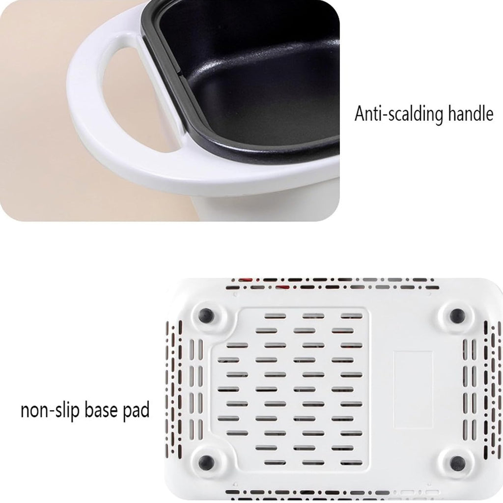 Indoor Non-Stick Electric Pot and Griddle, Barbecue Pan Hotpot With Divider, Independent Dual Temperature Control, for Korean BBQ, Steaks, Shabu Shabu and Noodles at Family Dinners