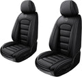 2 Seat Covers for Toyota Corolla Cross 2010-2025 2026 Leather Car Seat Covers Waterproof Anti-Slip Soft Car Seat Protectors Premium Automotive Seat Covers with Airbag（Standard,Classic Black）