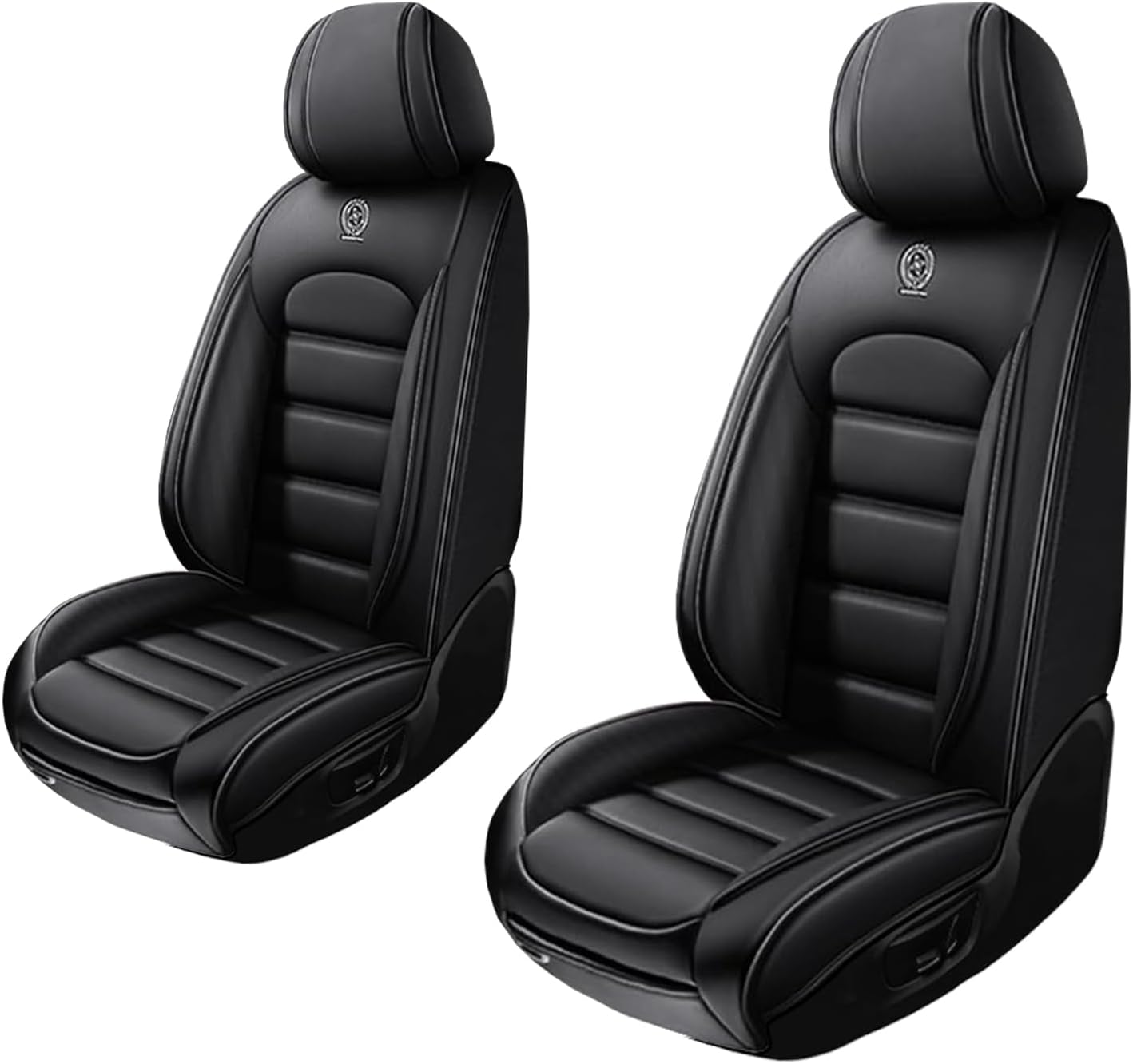 2 Seat Covers for Toyota Corolla Cross 2010-2025 2026 Leather Car Seat Covers Waterproof Anti-Slip Soft Car Seat Protectors Premium Automotive Seat Covers with Airbag（Standard,Classic Black）