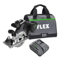 FLEX 24V Brushless Cordless 6-1/2-Inch In-Line Circular Saw Kit with 5.0Ah Lithium Battery and 160W Fast Charger - FX2131A-1C