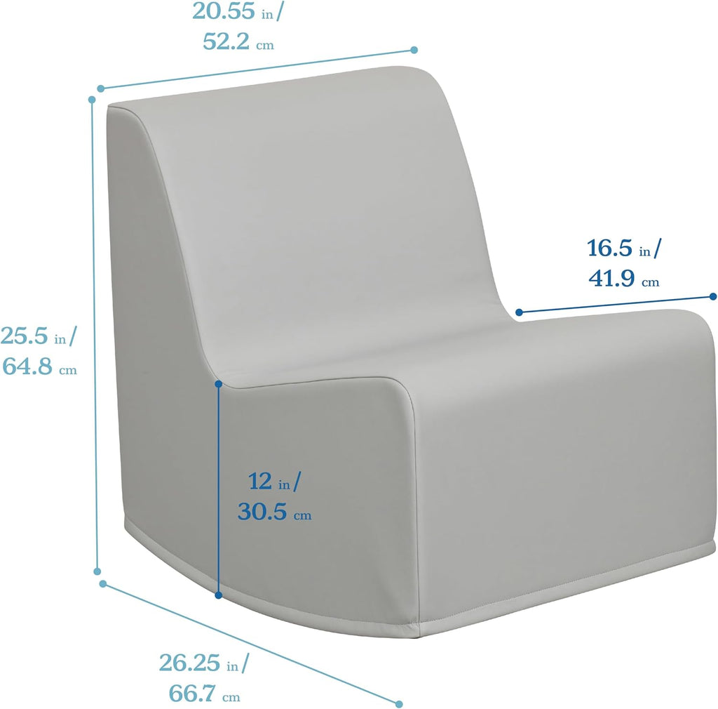ECR4Kids SoftZone Contoured Rocking Chair, Flexible Seating, Grey