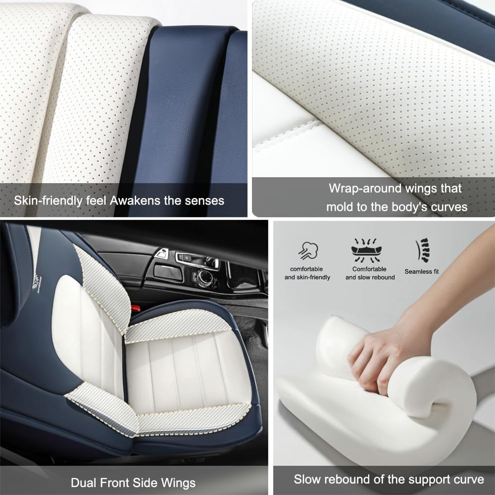 5 Seat Covers for Toyota Corolla Cross 2010-2025 2026 Leather Car Seat Covers Waterproof Anti-Slip Car Seat Protectors Comfort Automotive Seat Covers with Airbag（Standard,Black+Red Bars）