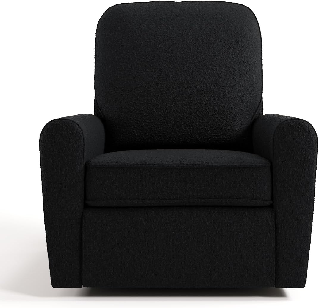 Storkcraft Amalfi Deluxe Power Recliner Swivel Glider – Premium Electronic Nursery Rocking Chair, Oeko-TEX 100 Certified, Includes Dual-USB Charging Port with USB-A & USB-C (Black Boucle)