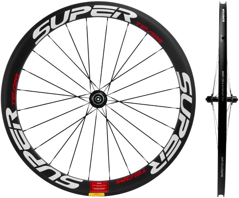 Superteam 50mm Clincher Wheelset 700c 23mm Width Cycling Racing Road Carbon Wheel Decal