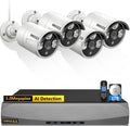 OOSSXX Outdoor Indoor PoE Camera Wired Home Security Camera System Video Surveillance IP Cameras with Audio 2.7K 5MP Super HD Resolution AI Human Detection