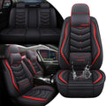Car Seat Covers Full Set for Hyundai Accent 2018-2022 Leather Seat Covers, Waterproof Non-Slip Breathable Wear Seat Cover, Car Seat Protector Adapted Airbags（Luxury, Black+Red）