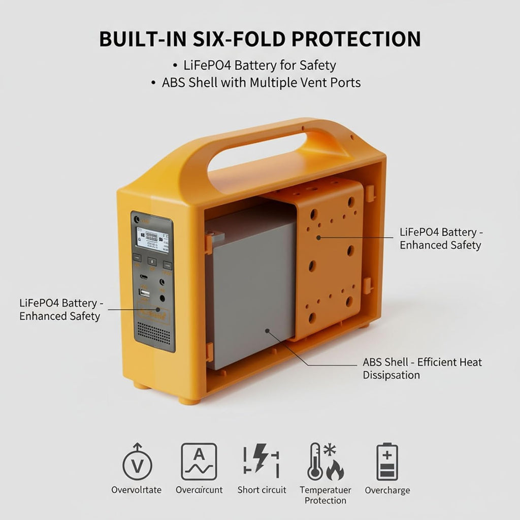Portable Solar Generator Foldable Panel, 100W Solar Power Bank AC Outlet LED Lighting LCD Display Camping RV Travel Outdoor Backup Energy