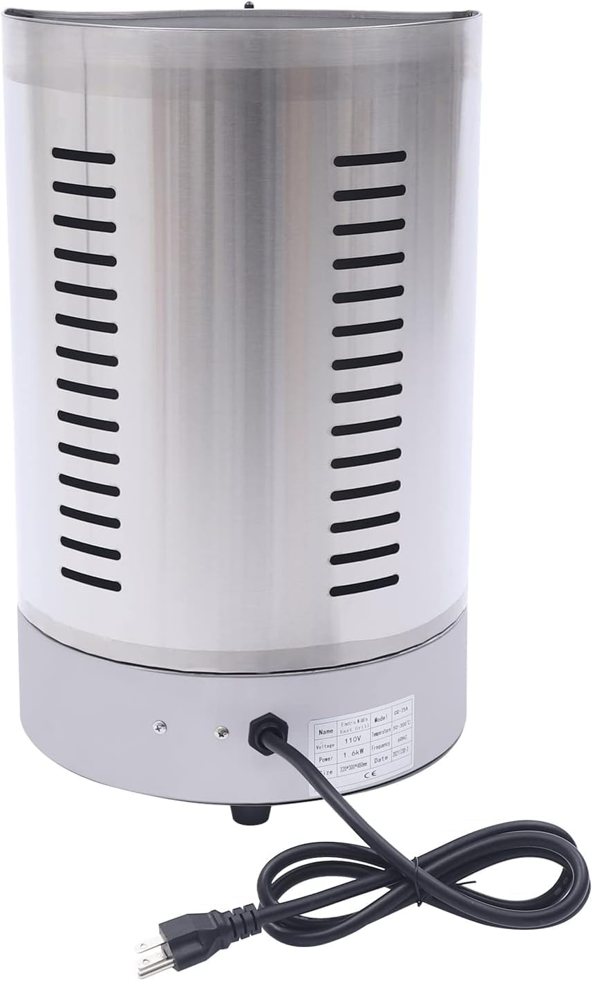 Electric Shawarma Machine Commercial Vertical Rotisserie Rotating Barbecue Oven Shawarma Grill Machine, 110V Electric Automatic Stainless SteelRotating Machine with Temperature Adjustable 50-300℃