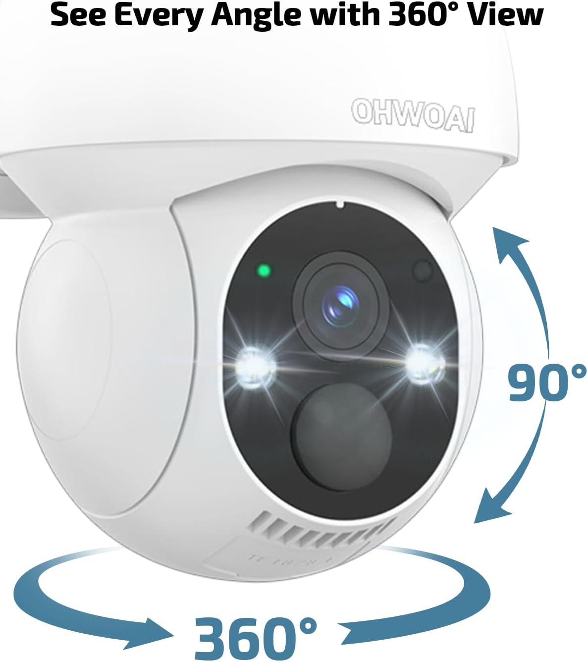 《100% Solar Powered & PIR Motion Detection》Outdoor Wireless PTZ Camera System, 4MP Solar Powered Battery Cameras Systems, Home Video Surveillance DVR Kits with 2-Way Audio