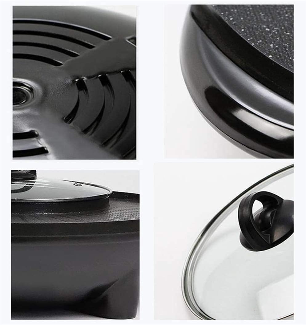 BBQ Smokeless Grill 2 in 1 Portable Electric Grill And Hot Pot, Five-Speed Temperature Control Adjustment, for Indoor Outdoor Parties, Capacity for 2-8 People, 220V