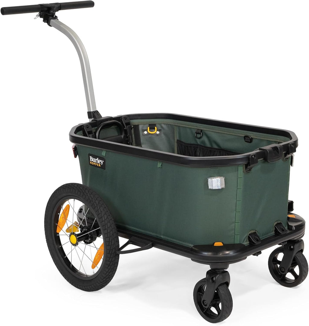 Burley Hopper | Compact Cargo Bike Trailer & Stroller Wagon with Spacious Storage, Rigid Floor, Durable Interior & Parking Brake