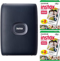 Fujifilm Instax Mini Link Smartphone Printer (Dark Denim) + Fuji Instax Mini Film (40 Sheets) - Instax Mini Link Printer Bundle