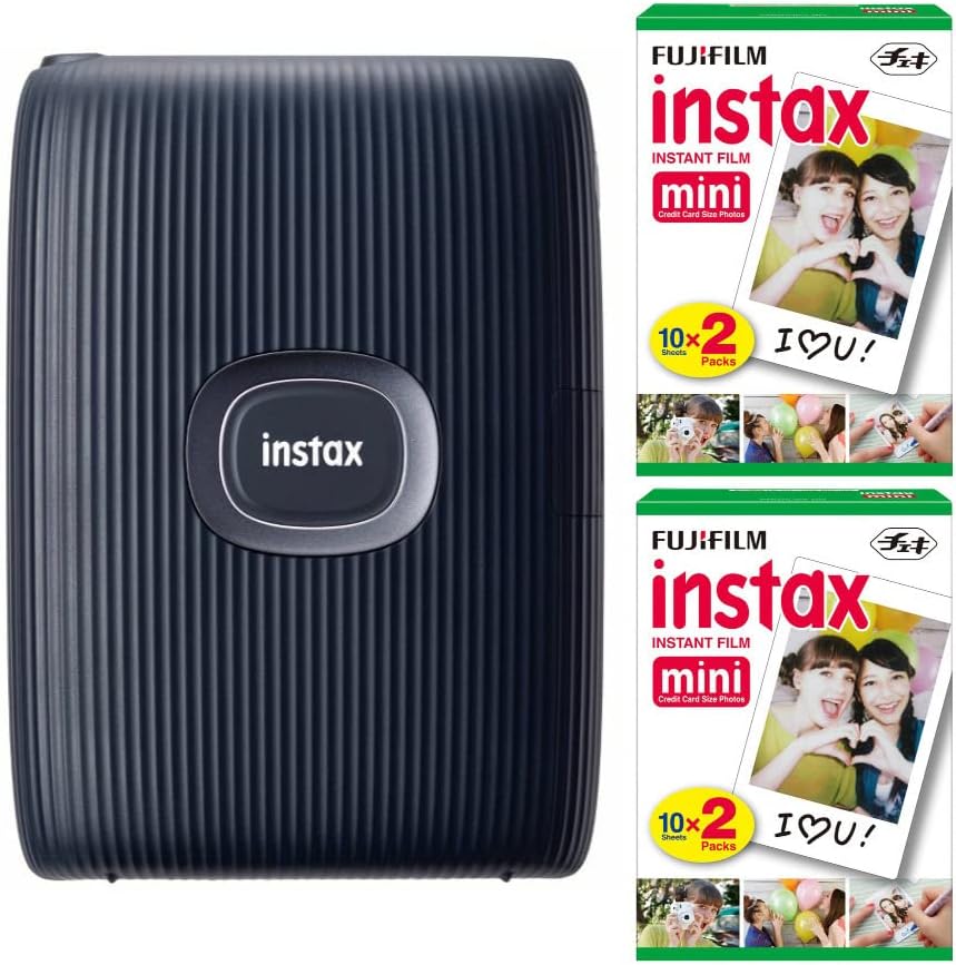 Fujifilm Instax Mini Link Smartphone Printer (Dark Denim) + Fuji Instax Mini Film (40 Sheets) - Instax Mini Link Printer Bundle