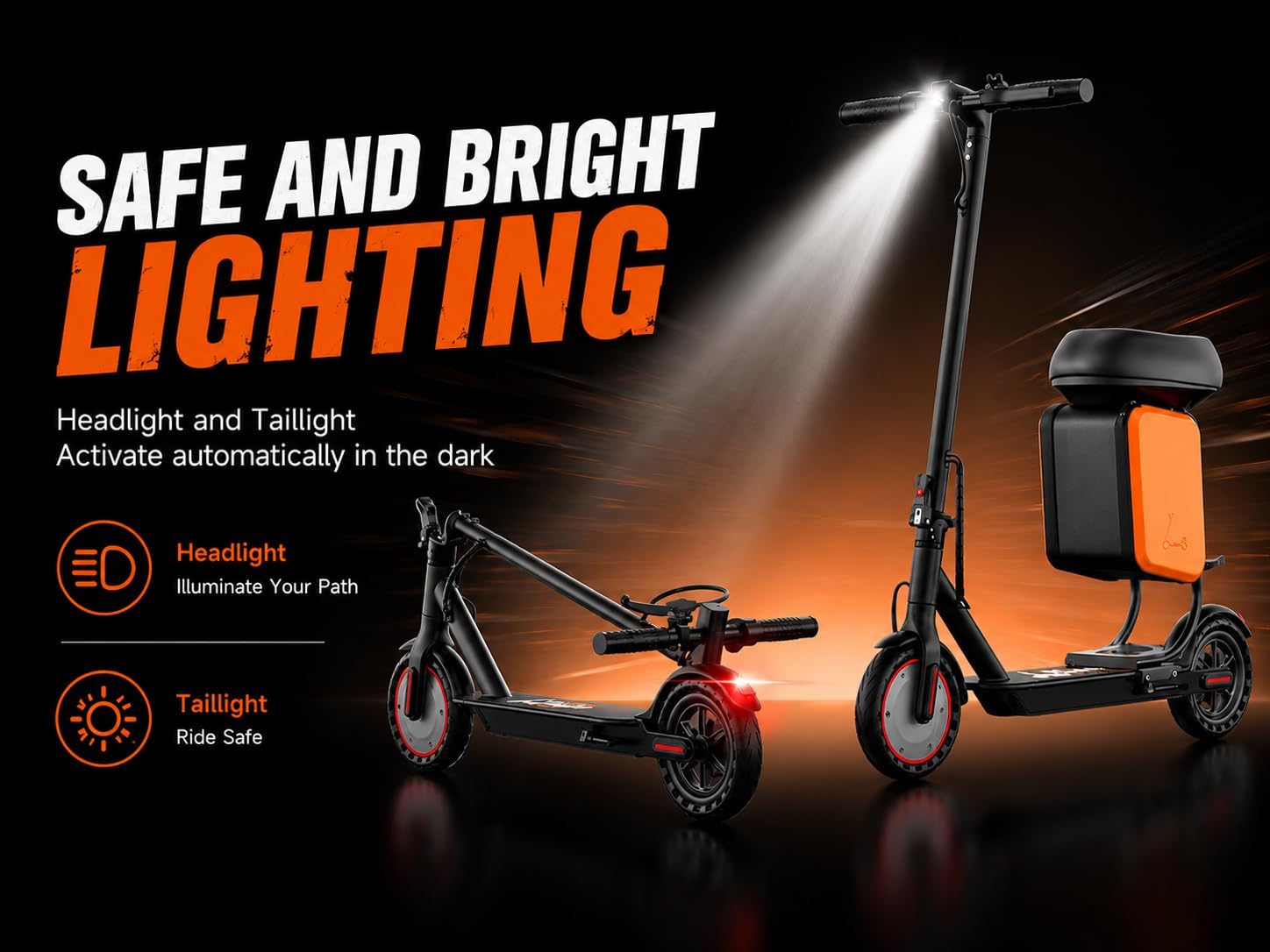 Electric Scooter, 350W/ 500W Motor, 19 MPH to 22MPH, 21 to 40 Miles Range, Dual Suspension, Dual Braking, App Control, Foldable Commuter E Scooter for Adults and Teens