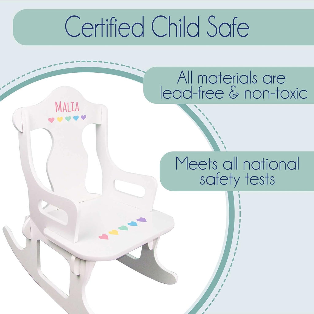My Bambino Personalized Wooden Rocking Chair for Kids | Child's Puzzle Rocking Chair (Butterfly) | Custom Name Toddler Chair | Baby Shower & Birthday Gift