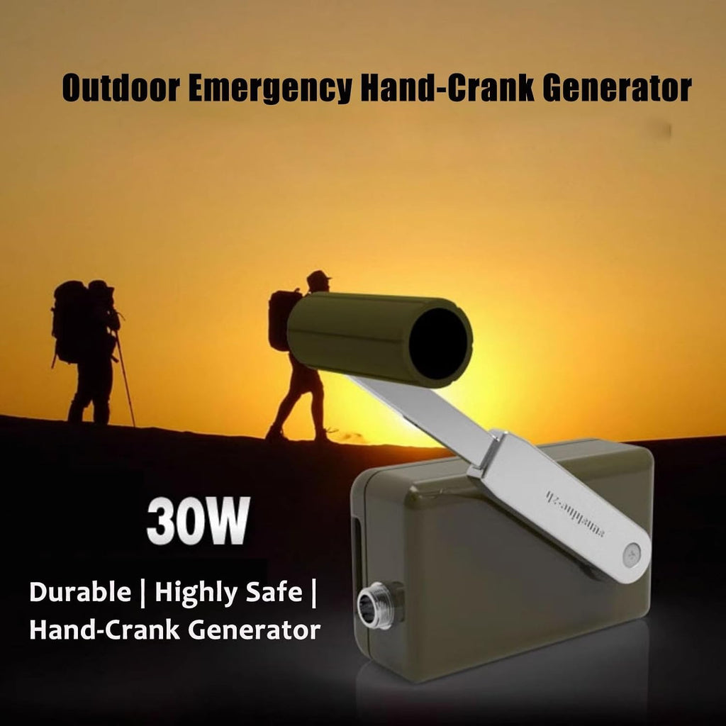 30W Hand-Crank Generator – 5V USB Mobile Phone, 12V Satellite Phone, 15V/24V Battery Charging, Waterproof Aluminum Alloy, Portable Outdoor & Emergency Power For Camping(12v)