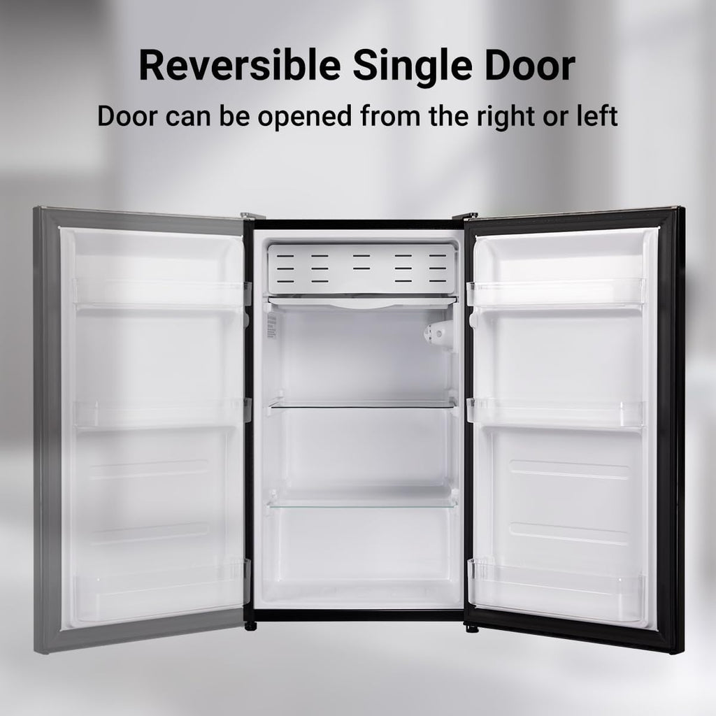 3.1 Cu.Ft Mini Fridge with Single Door, Small Refrigerator with Adjustable Thermostat & Removable Glass Shelves, Mini Fridge for Bedroom, Office, Dorm, Black